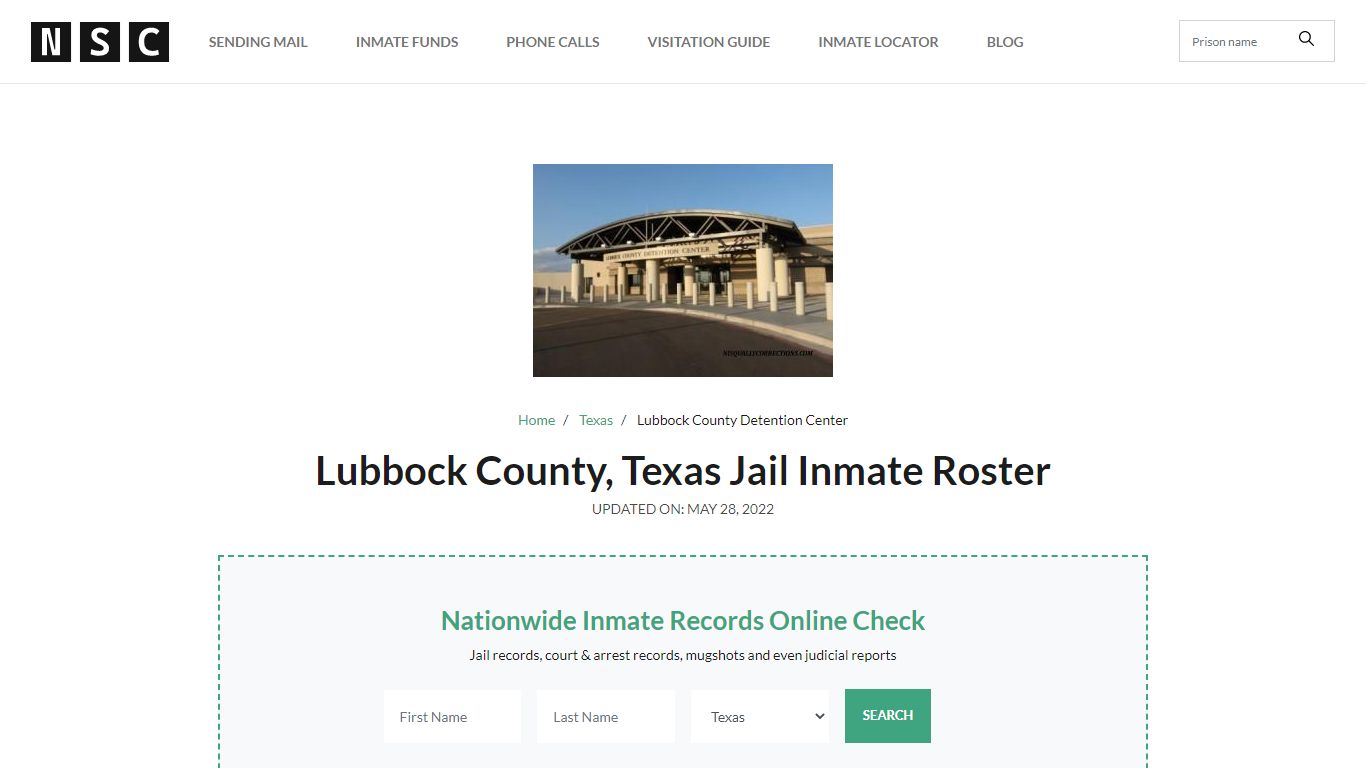 Lubbock County, Texas Jail Inmate Roster